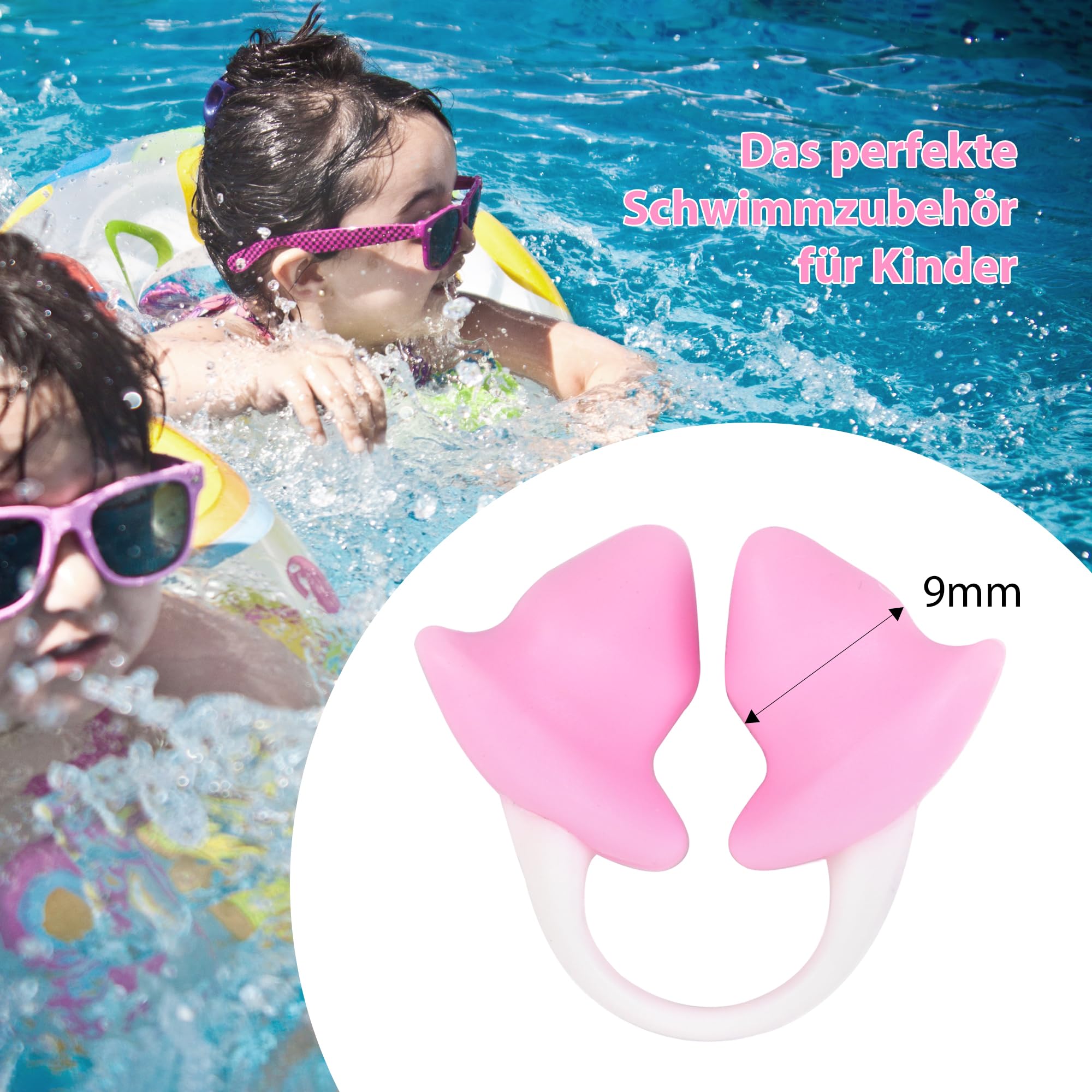 Nasenklammer Schwimmen Kinder im Alter von 4–8 Jahren. Die schmerzfreie, Wasserdichte Schwimm-Nasenklammer für Kinder sorgt für Komfort und Sicherheit im Wasser (S)