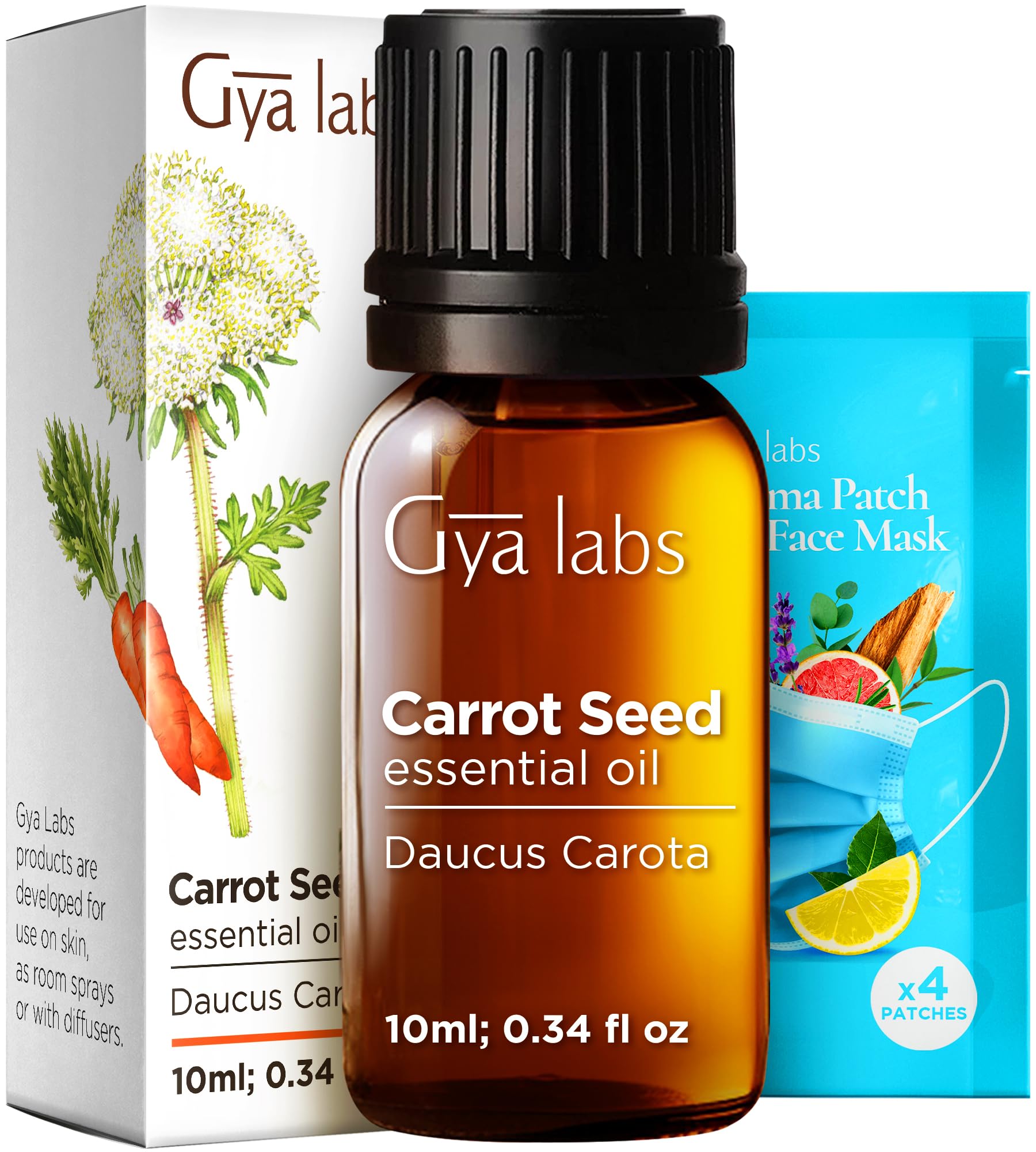 Gya Labs Carrot Seed Essential Oil - 0.34 Fl Oz - for Hair, Skin, Diffuser, Aromatherapy & DIY Candle Making Scent