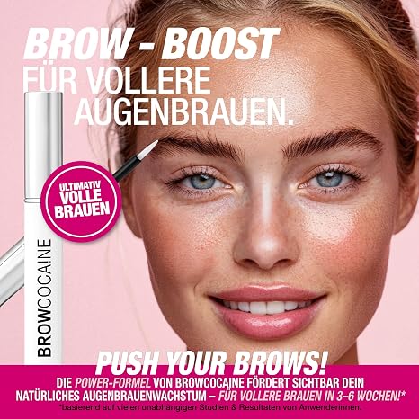 BROWCOCA!NE ® Eyebrow Serum for Fast Growth & Full Brewing Vegan Eye-Brow Booster by Svenja Walberg Test Winner Eyebrow Growth MADE IN GERMANY
