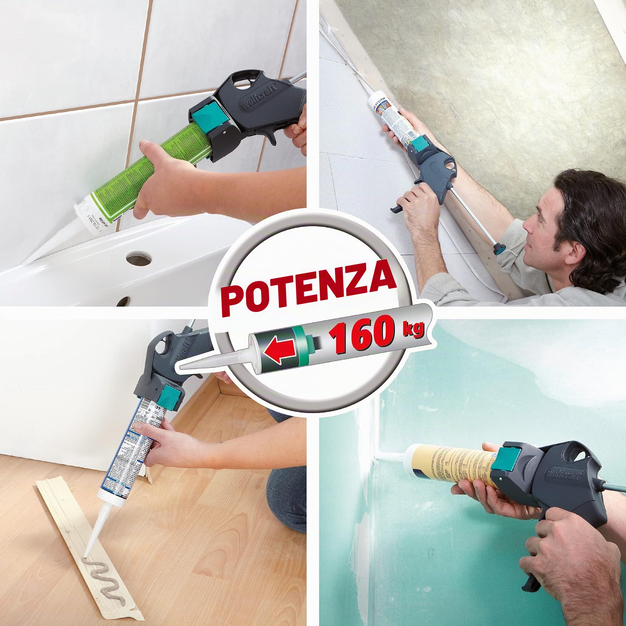 wolfcraft MG 300 - pistola per silicone I 4355000 I La pistola standard compatta