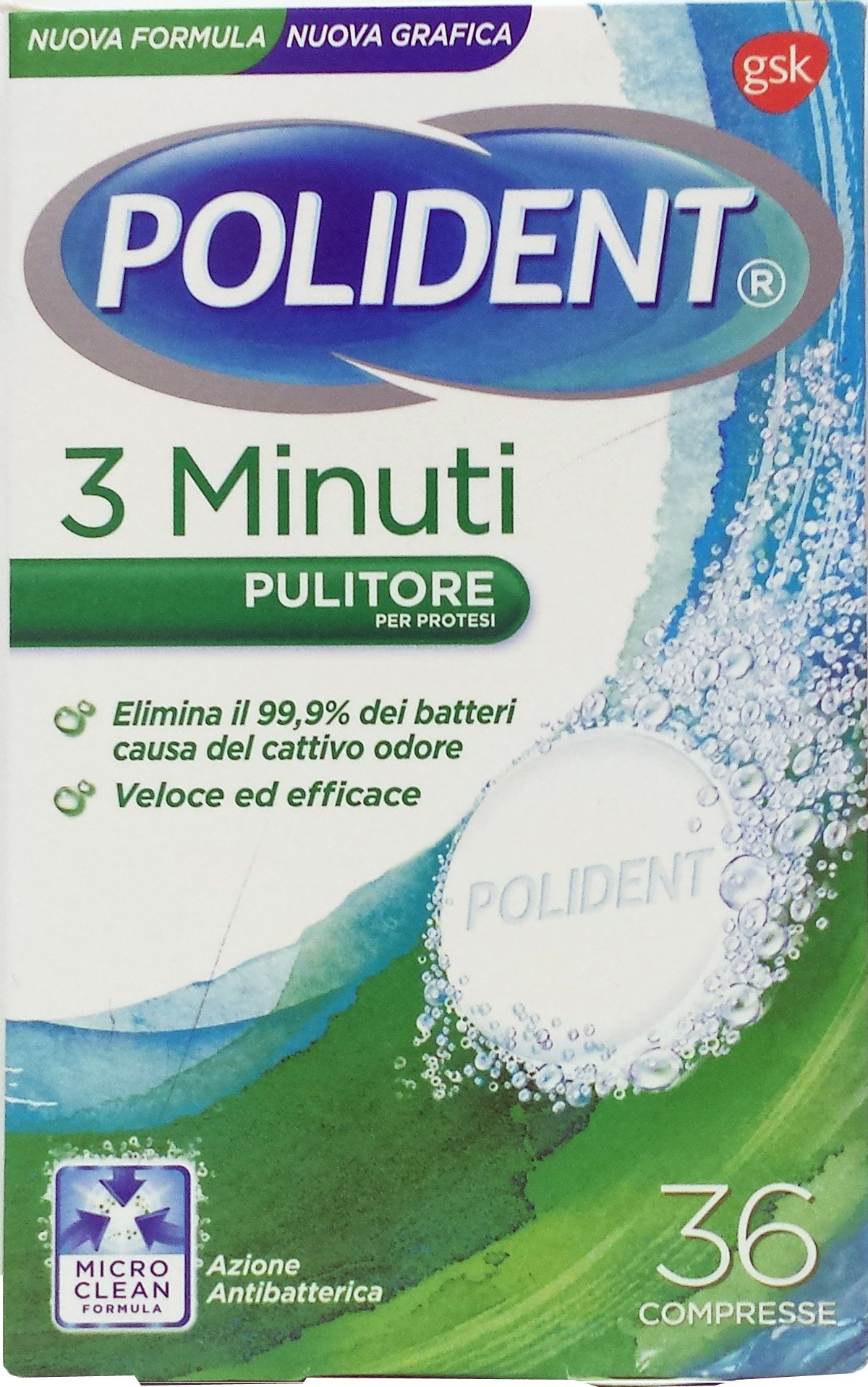 12 x POLIDENT Tabletki Czyszczenie Protezy 3 Minuty 36 Tabletki 36 sztuk