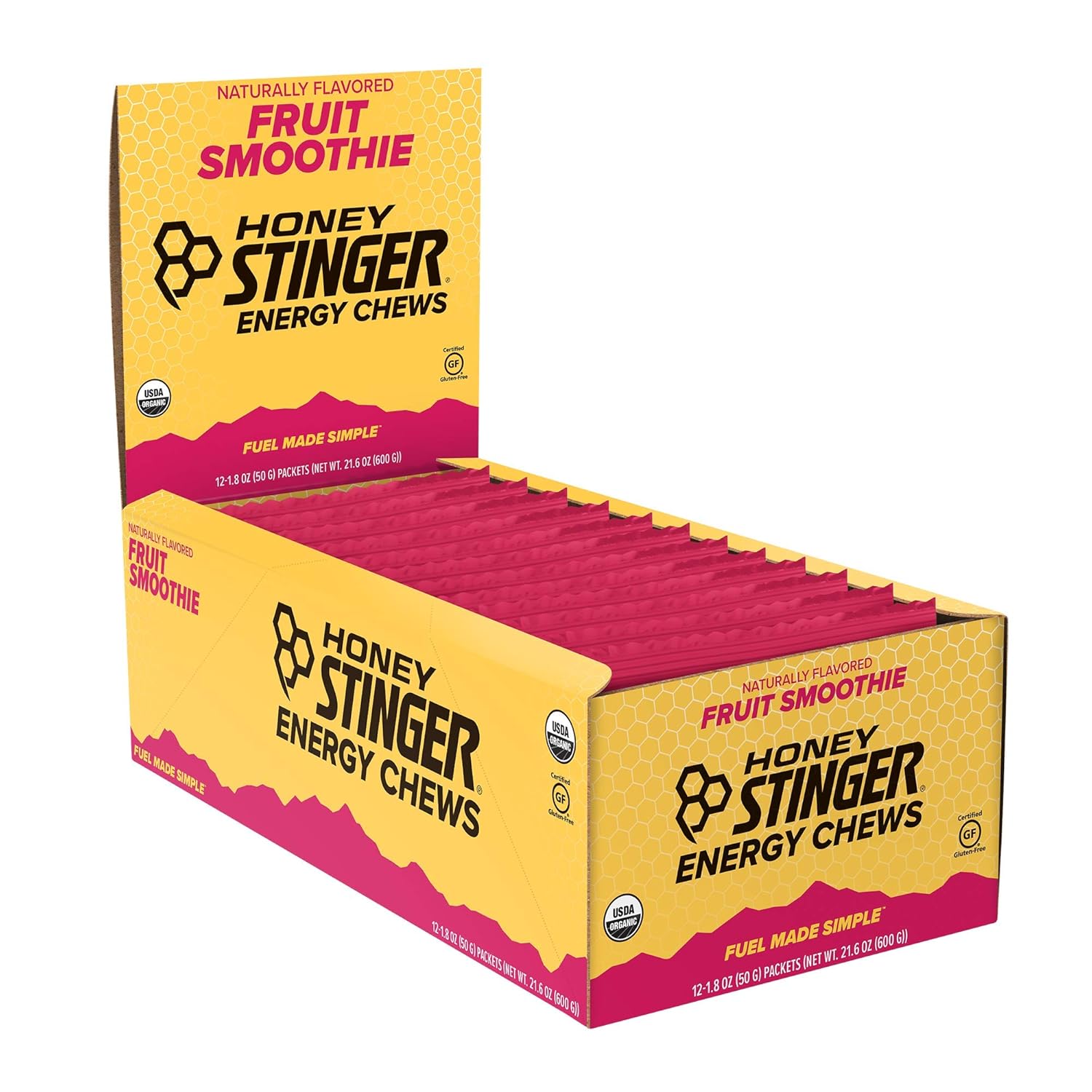 Honey Stinger Organic Energy Chews, Fruit Smoothie, Sports Nutrition, 1.8 Ounce (Pack of 12)