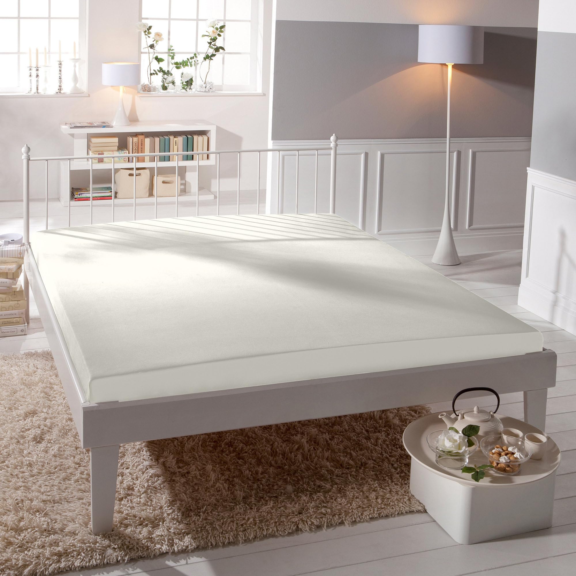 Formesse Spannbettlaken Bella Donna Elastic-Jersey-Stretch wollweiß Größe 140x190 cm - 160x220 cm