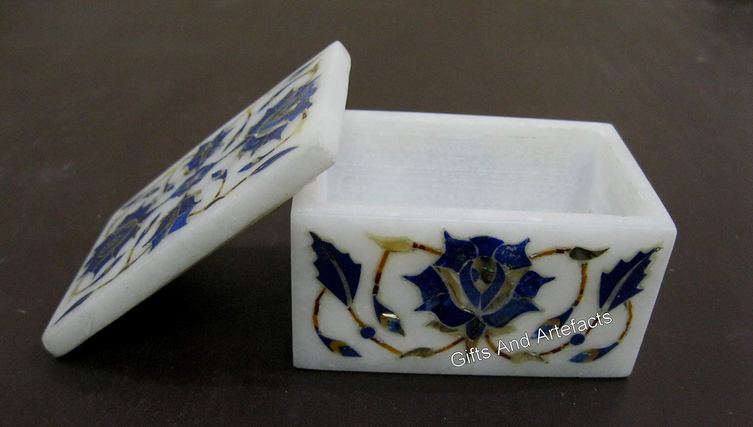 Boîte en pierre lapis-lazuli et marbre, le cadeau déco rétro idéal