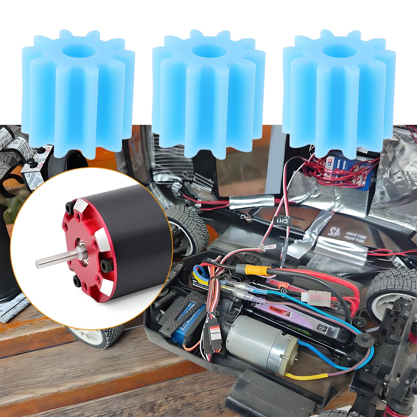 Briny River 100 Pcs 10 Teeth Plastic Motor Gear 6x4.8mm 102A 0.5 Module for Remote Control Model - Image 2