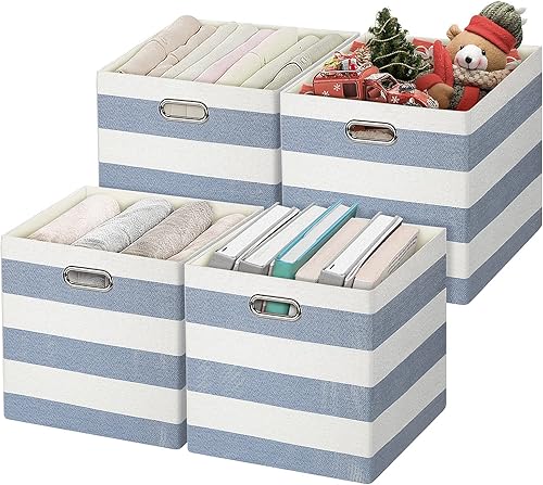 Miniatura 5 de Posprica - Contenedores de almacenamiento, canastas de almacenamiento de tela plegables, cubos contenedores para cajones