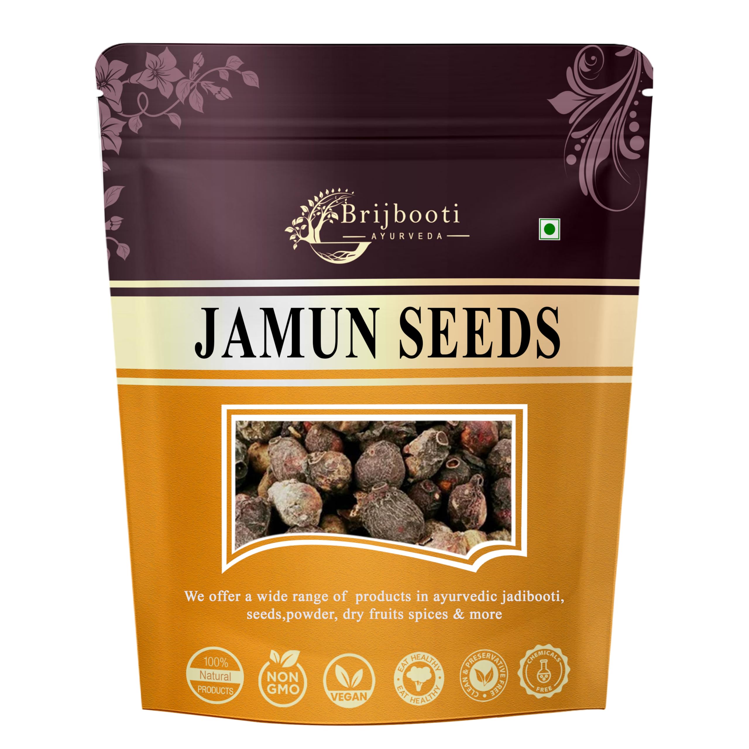 Birju Mahavir 200 Gr Jamun Seed Sabut - Jambu Beej (B07VVRX9YF) Amazon Price History, Amazon Price Tracker