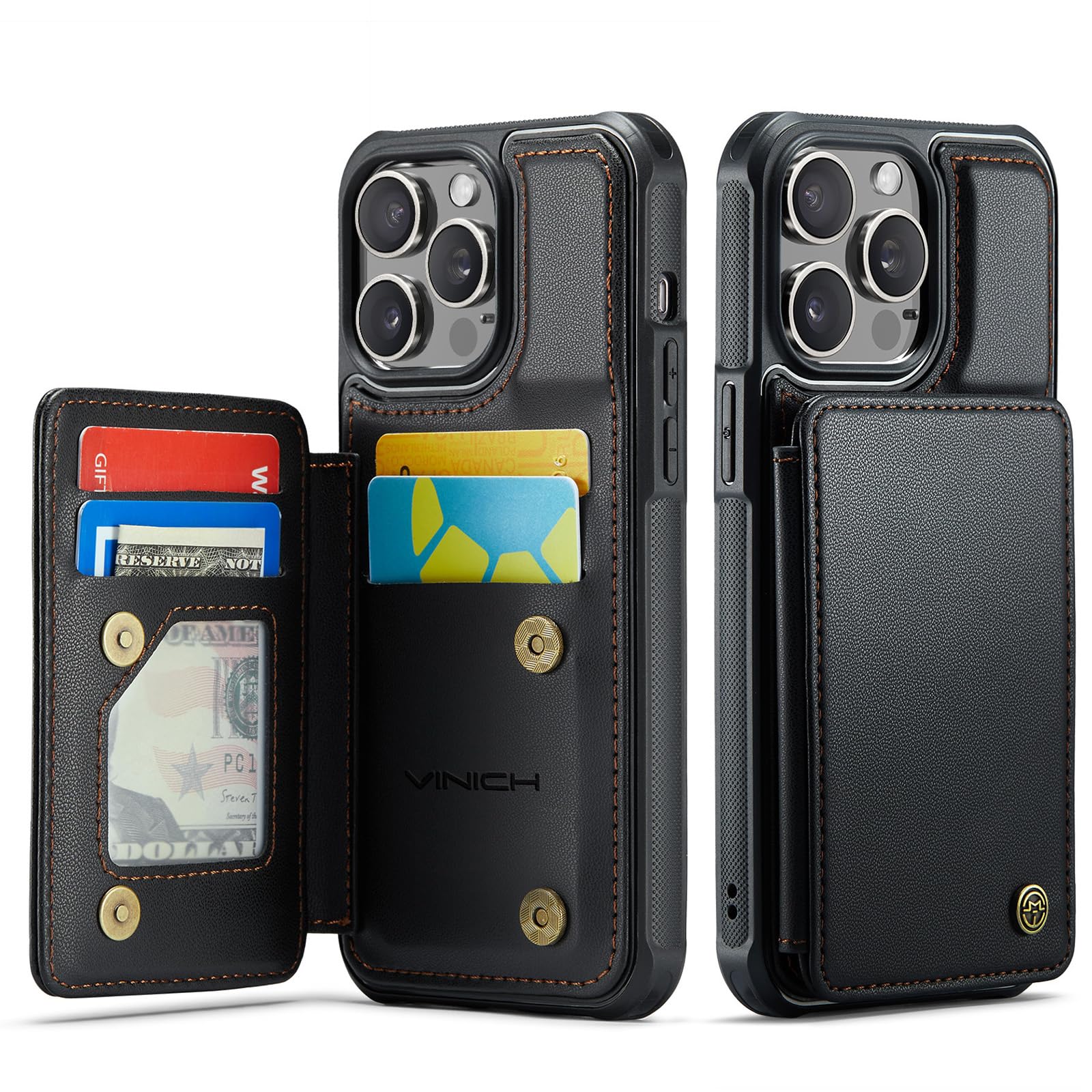 Amazon.com: Vinich for iPhone 15 Pro Max Wallet Case with Card