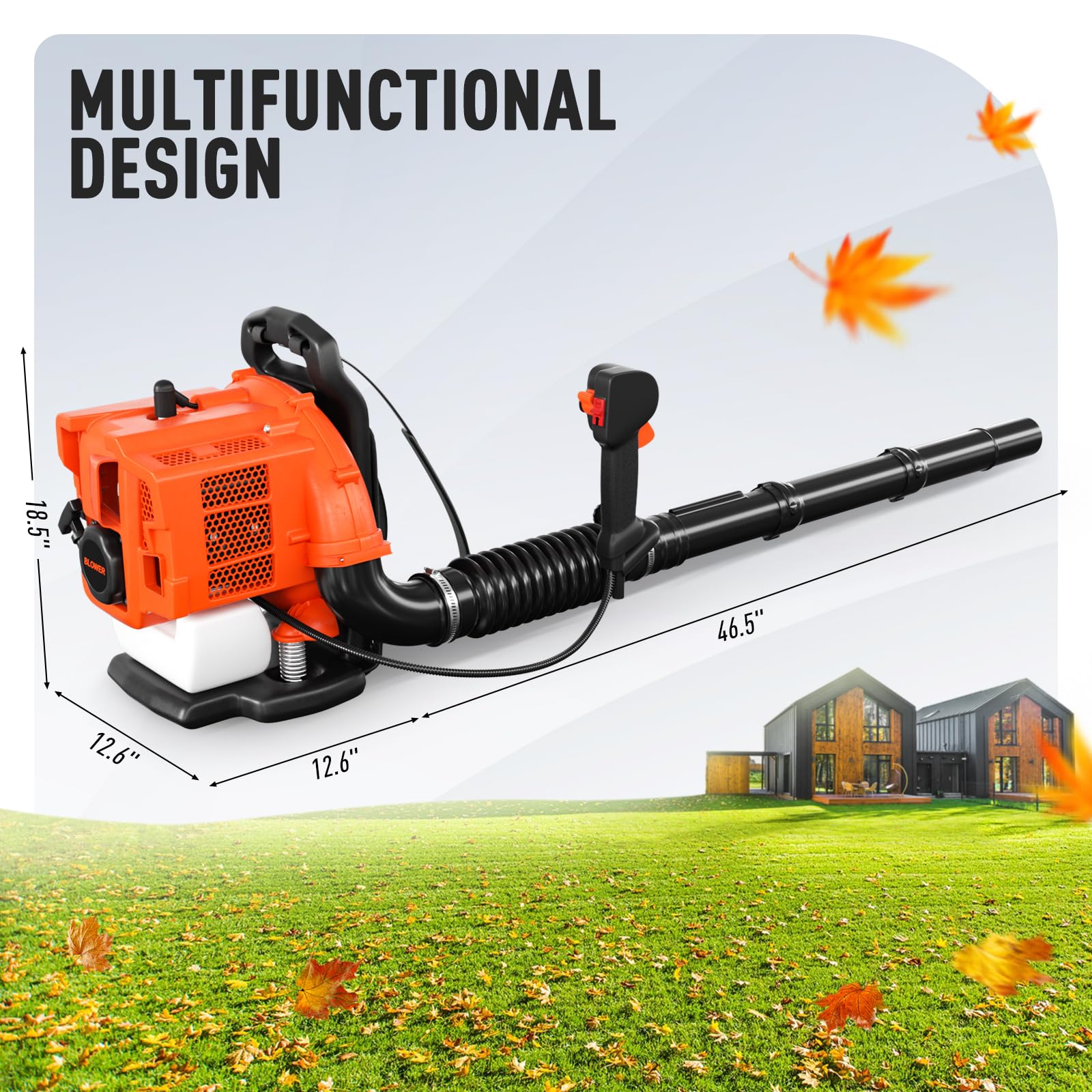 Amazon.com: Baotree 80CC Gas Backpack Leaf Blower, 800 CFM 200 MPH