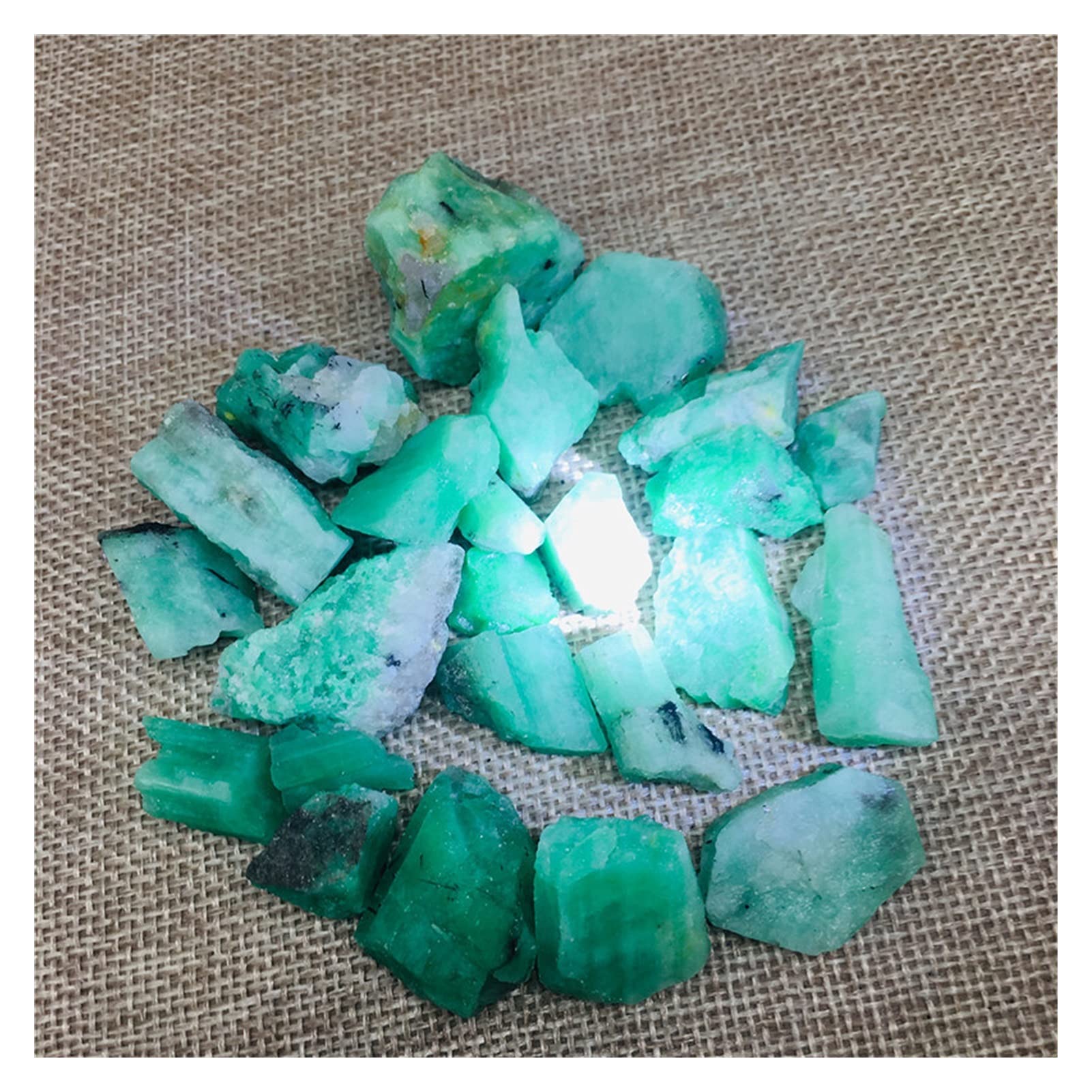 FIDEMM Cristallo Naturale Grezzo 5 g Naturale Smeraldo Grezzo e Minerale Reiki Treat Crystal Campione di Pietre preziose Originali, i Gioielli