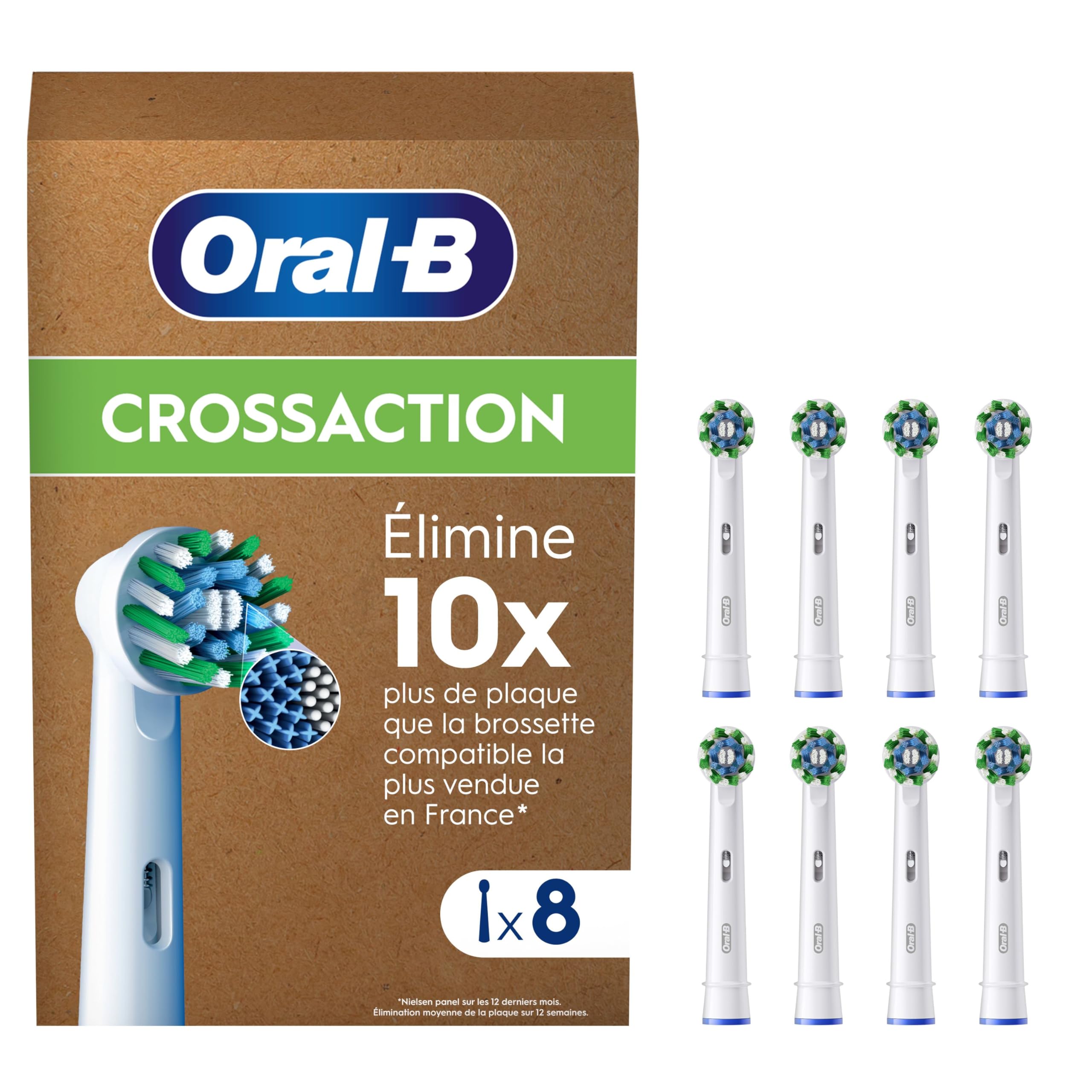 Oral-B Pro Cross Action Brossettes Pour Brosse À Dents, Pack De 8 Unités, Convient À Une Boîte Aux Lettres