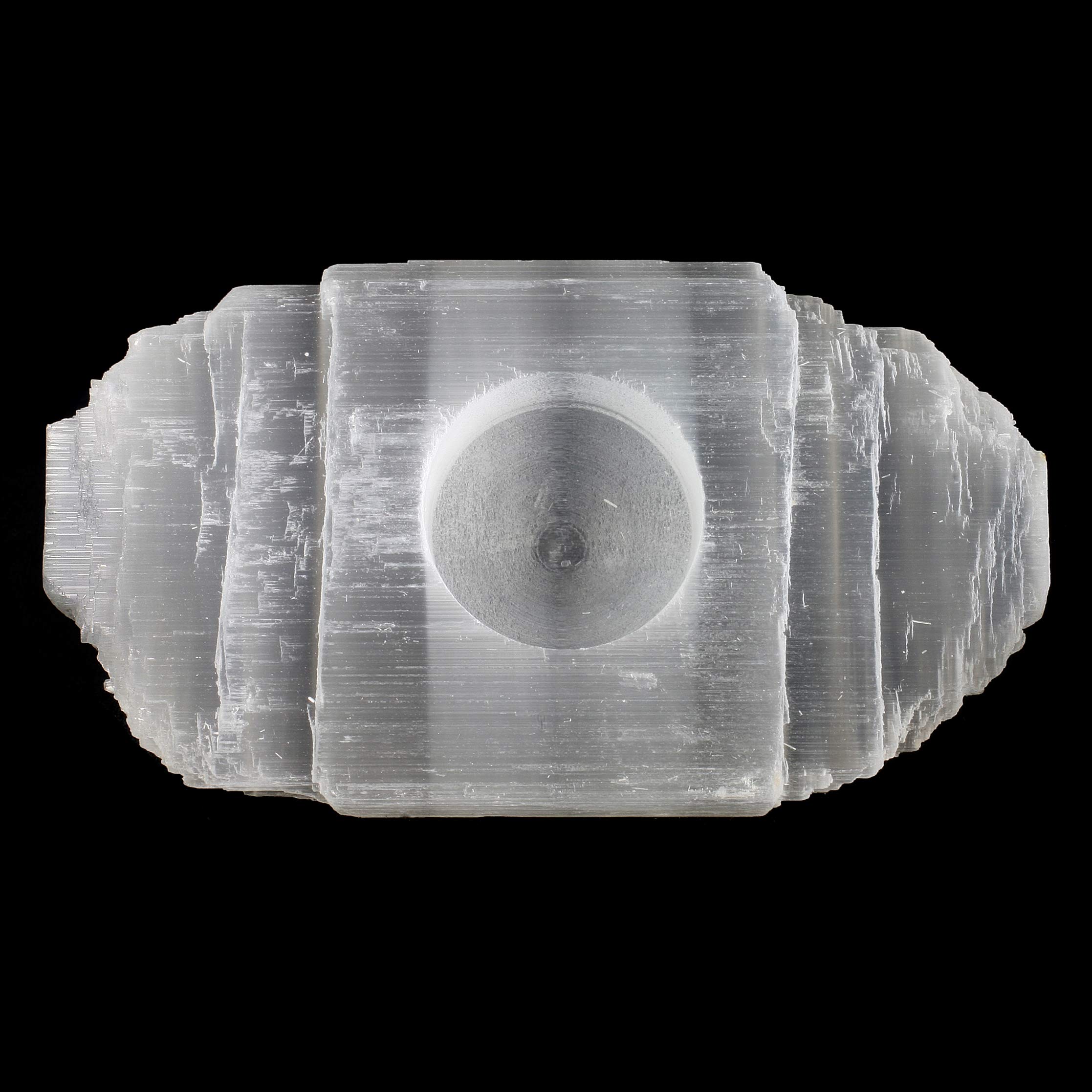 CrystalAge Selenite Rough Log Tea Light Holder