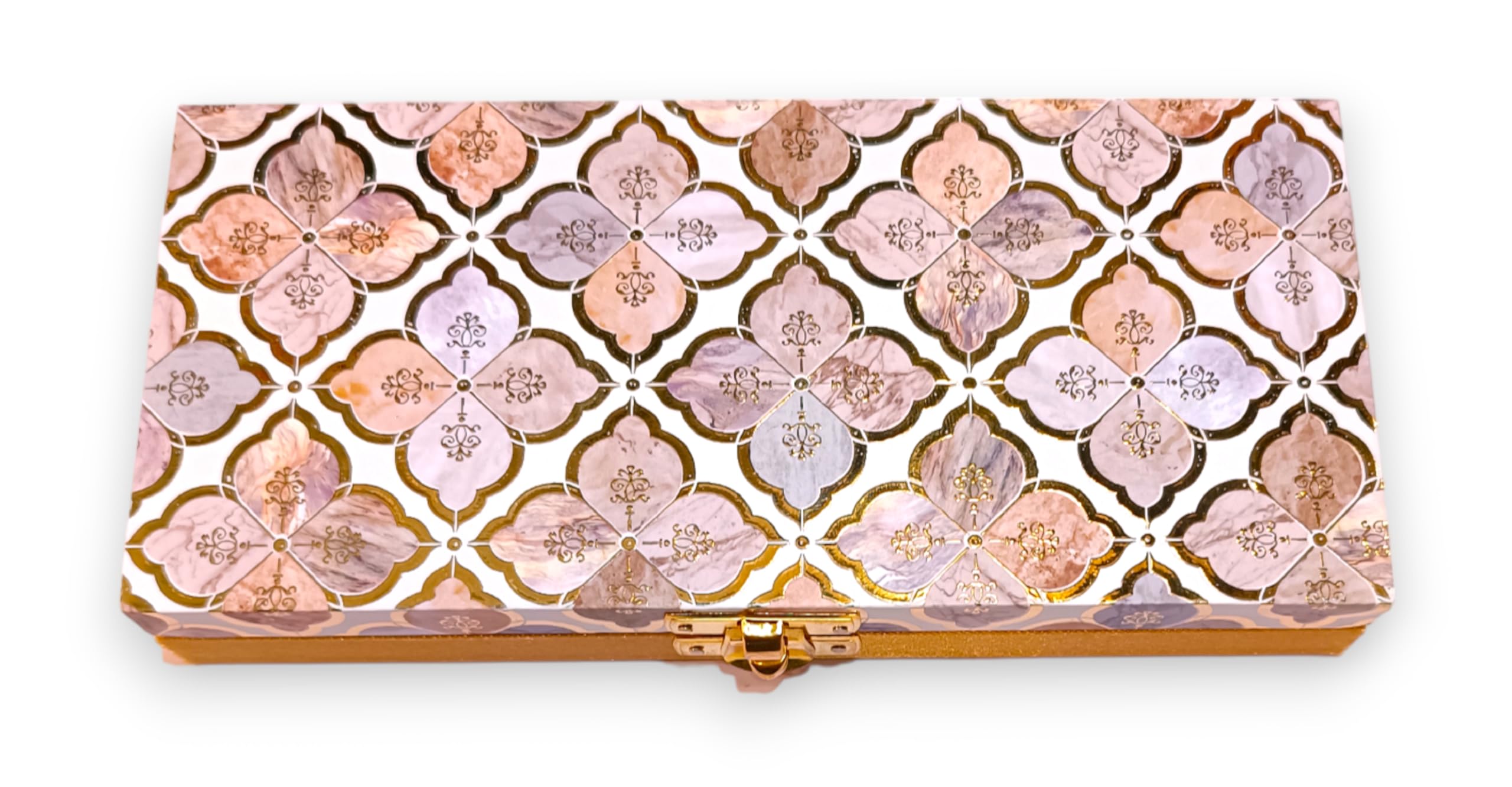 Shree Hanuman Creations Premium Decorative Designer MDF Gifting Cash Box Shagun and Jewellery Box for Weddings (Pink and White)