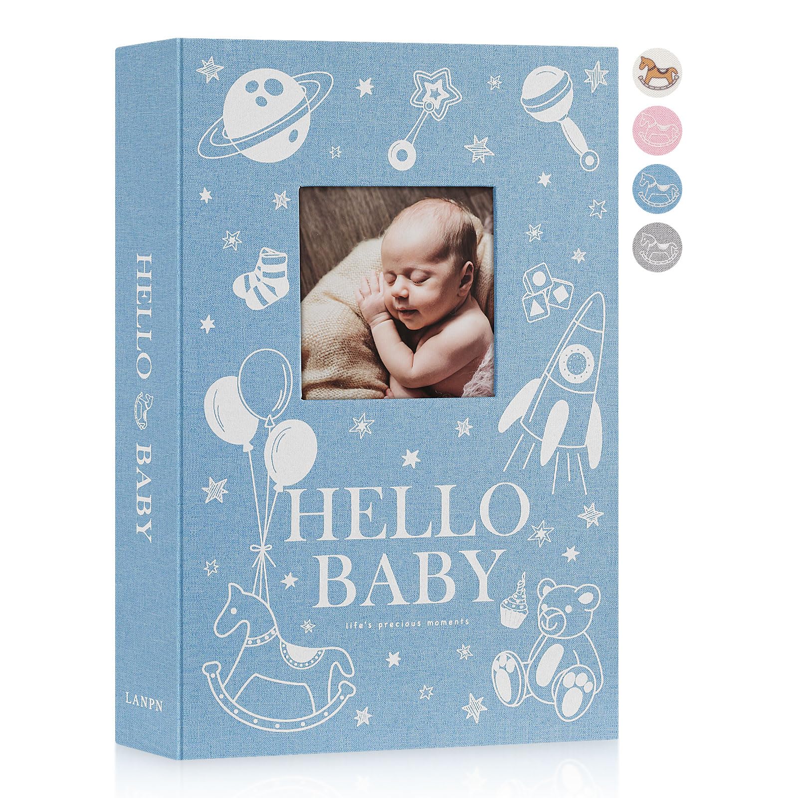 Lanpn Baby Photo Album 6×4 300 Pockets, Linen Newborn Bebe Lanpn Baby Photo Album 6×4 300 Pockets, Linen Newborn Bebe