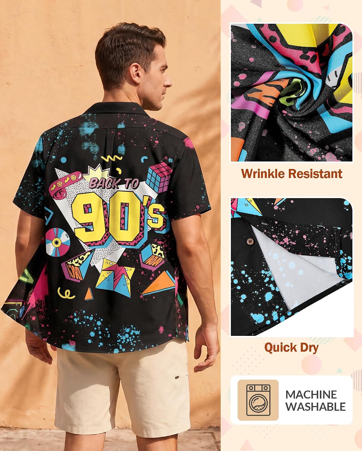 American Trends Men's Hawaiian Shirts Short Sleeve Button Down Tropical Novelty Print Beachwear