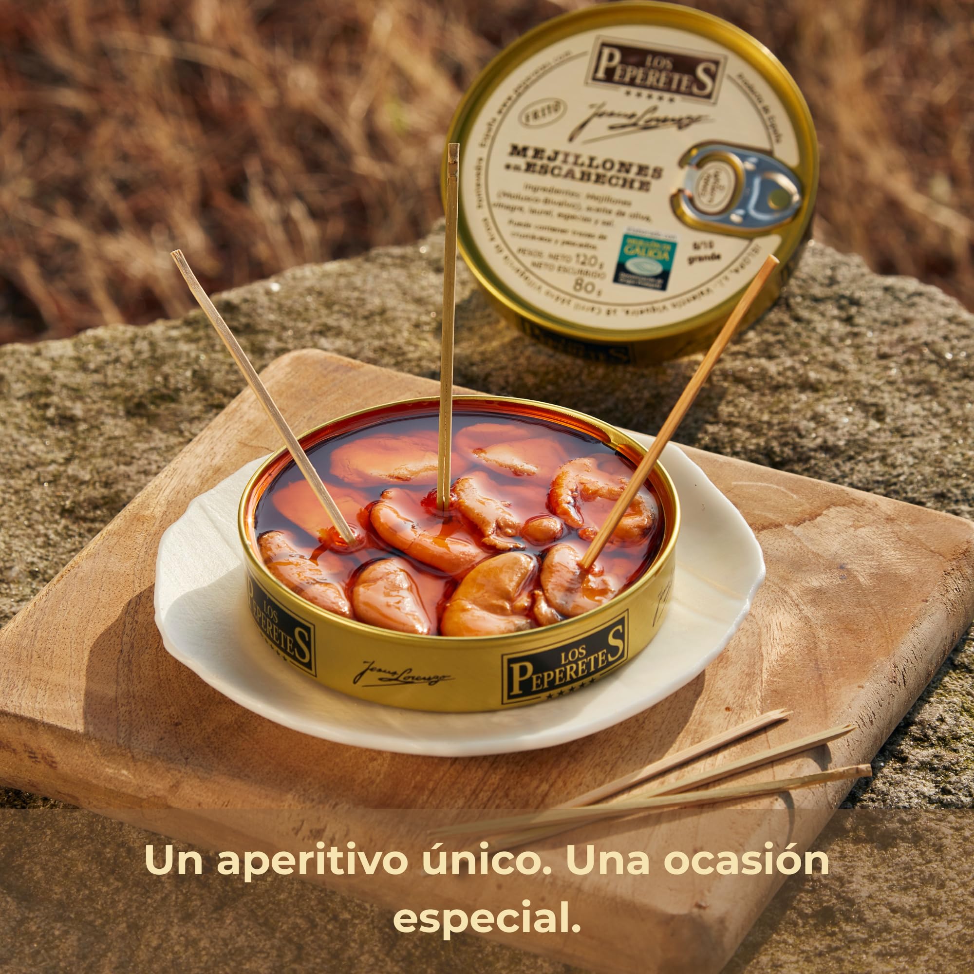 LOS PEPERETES Mejillones en Escabeche 12-14 Piezas 120 g Mejillón Gallego Premium Conserva Gourmet