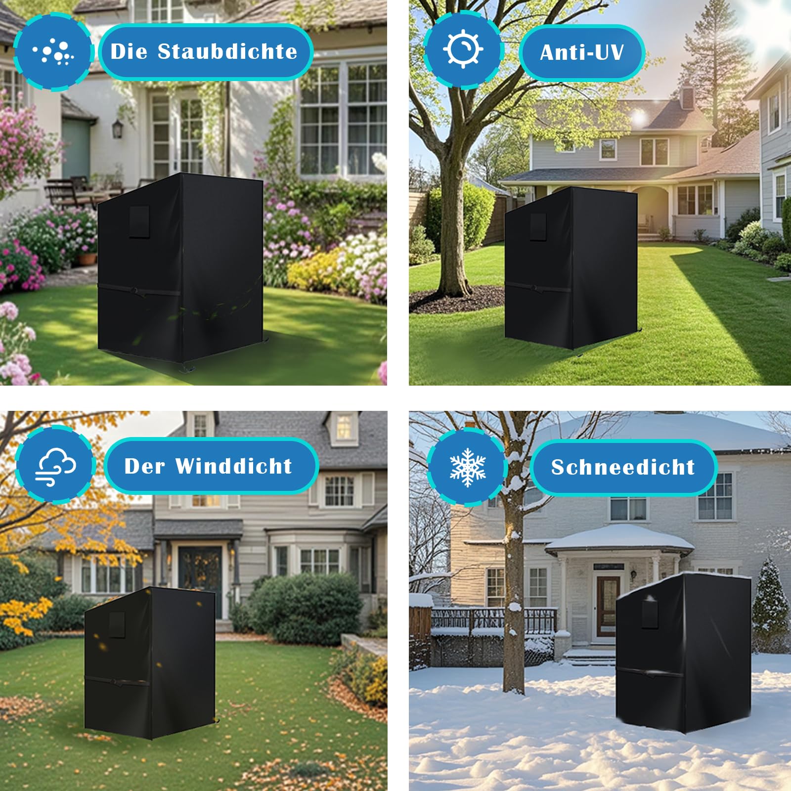 VERDOBA Premium beschermhoes voor strandkorf, winterbestendig, 600D Oxford, 90 x 120 x 155 cm, waterdichte beschermhoes voor strandstoel met YKK- ritssluiting en uv-bescherming