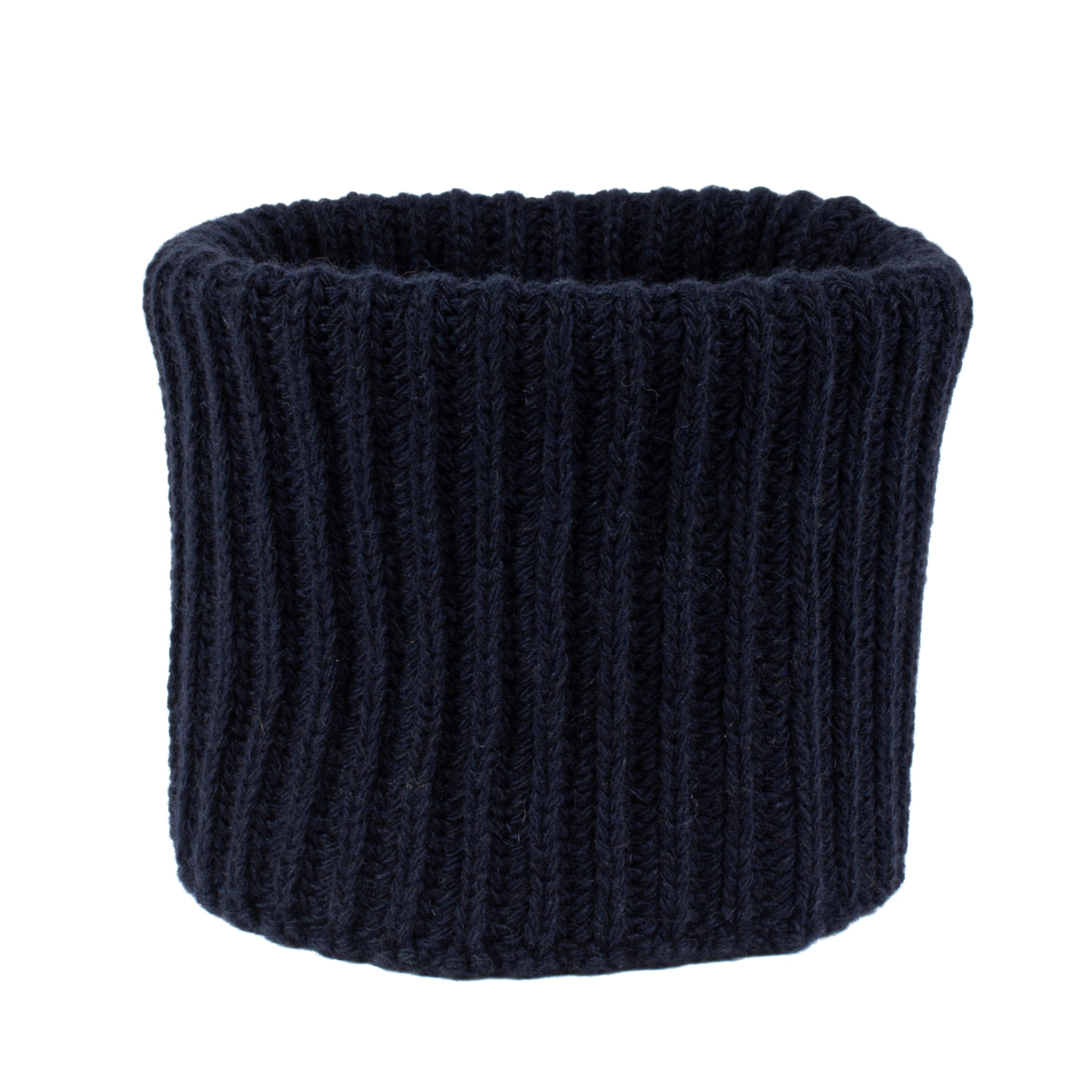 Gorro de cuello 30% cachemira 70% lana merino, Calentador Cuello Invierno, Hombre Mujer, Azul Oscuro, Talla única