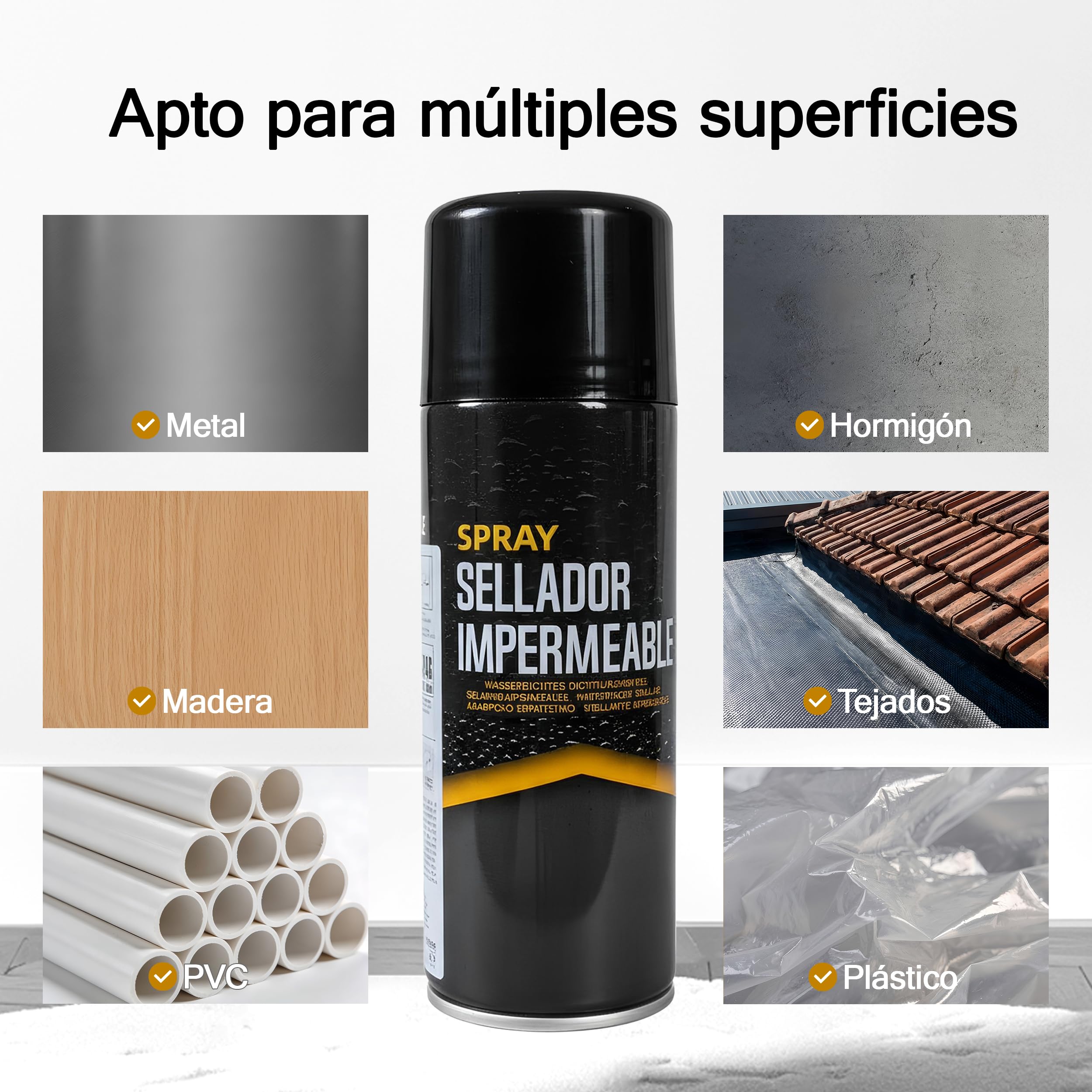 Etrexonline Spray Sellador Impermeable Blanco 400 ml, para Grietas y Fugas, Secado Rápido, Alta Adherencia, para Metal, Madera, PVC y Cemento, Uso Interior y Exterior, 4 x 400 ml