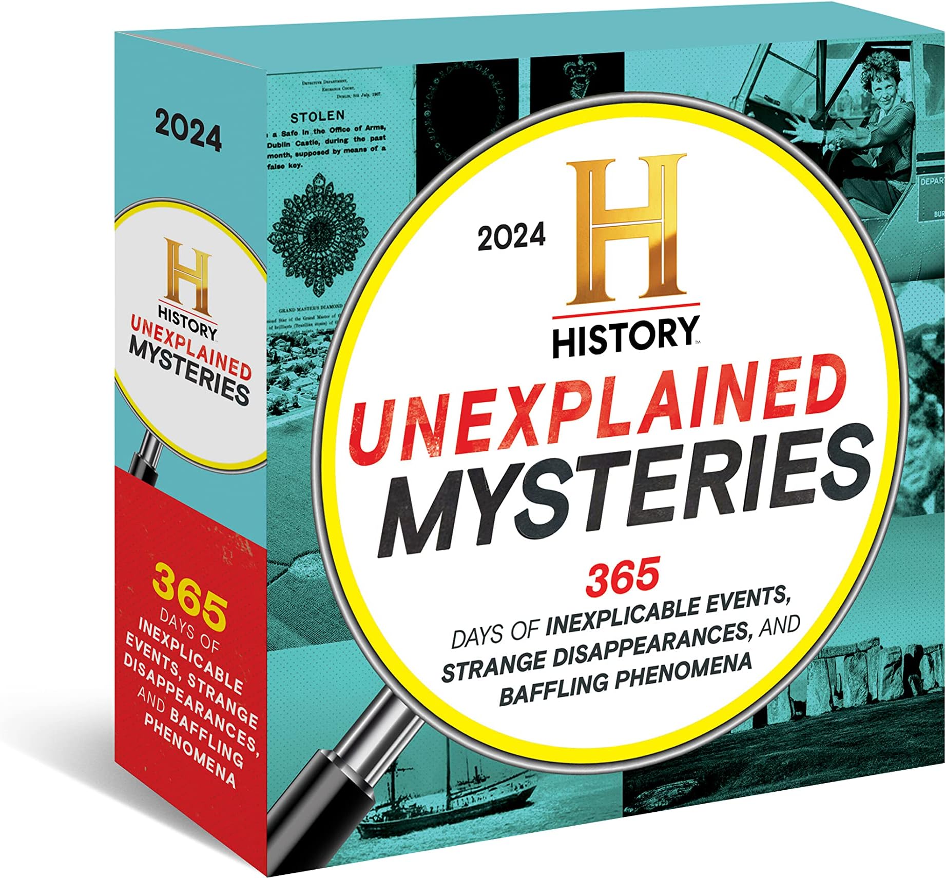 2024 History Channel Unexplained Mysteries Boxed Calendar: Inexplicable Events, Strange Disappearances, Baffling Phenomena (Daily Desk Gift for True Crime Fans) (Moments in HISTORY™ Calendars)