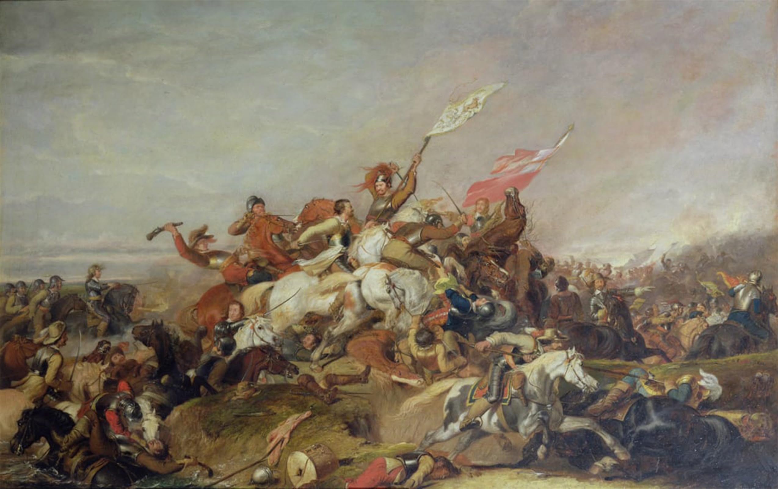 POSTERIIk Famous Modern Artwork Art Mural the Battle of Marston Moor in by Abraham Oil Paintings Pictures for Home Decor 60x90cm