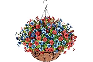 Artificial Faux Hanging Plants Flowers Basket for Outdoor Decoration