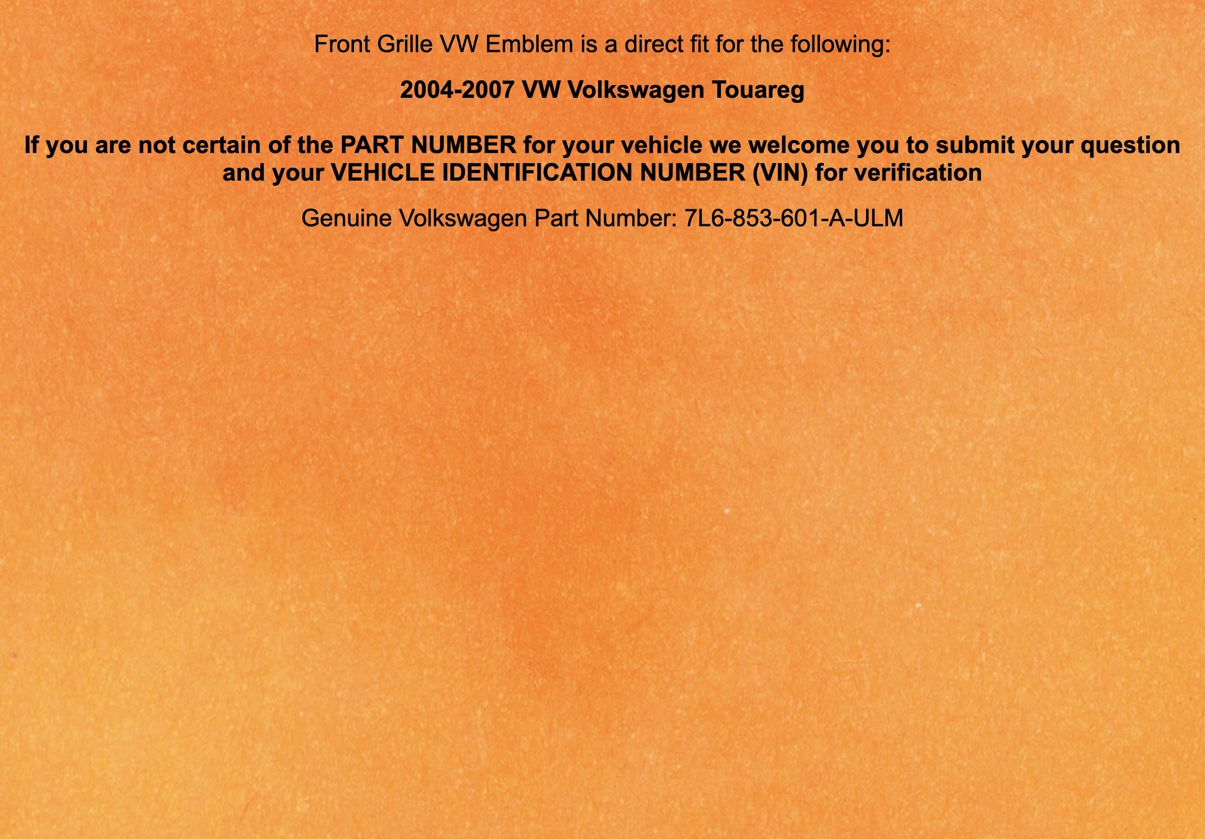 Amazon.com: 2004-2007 Front Grille GENUINE OEM 7L6853601AULM/7L6  