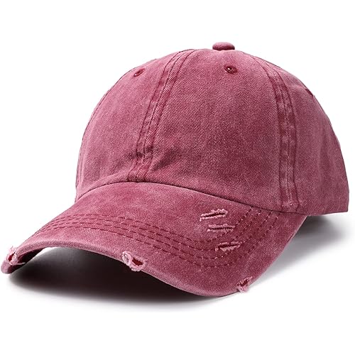 Distressed Baseball Cap Dad Hats for Men Women Vintage Washed Cotton Trucker Hat Adjustable Low Profile Ball Caps