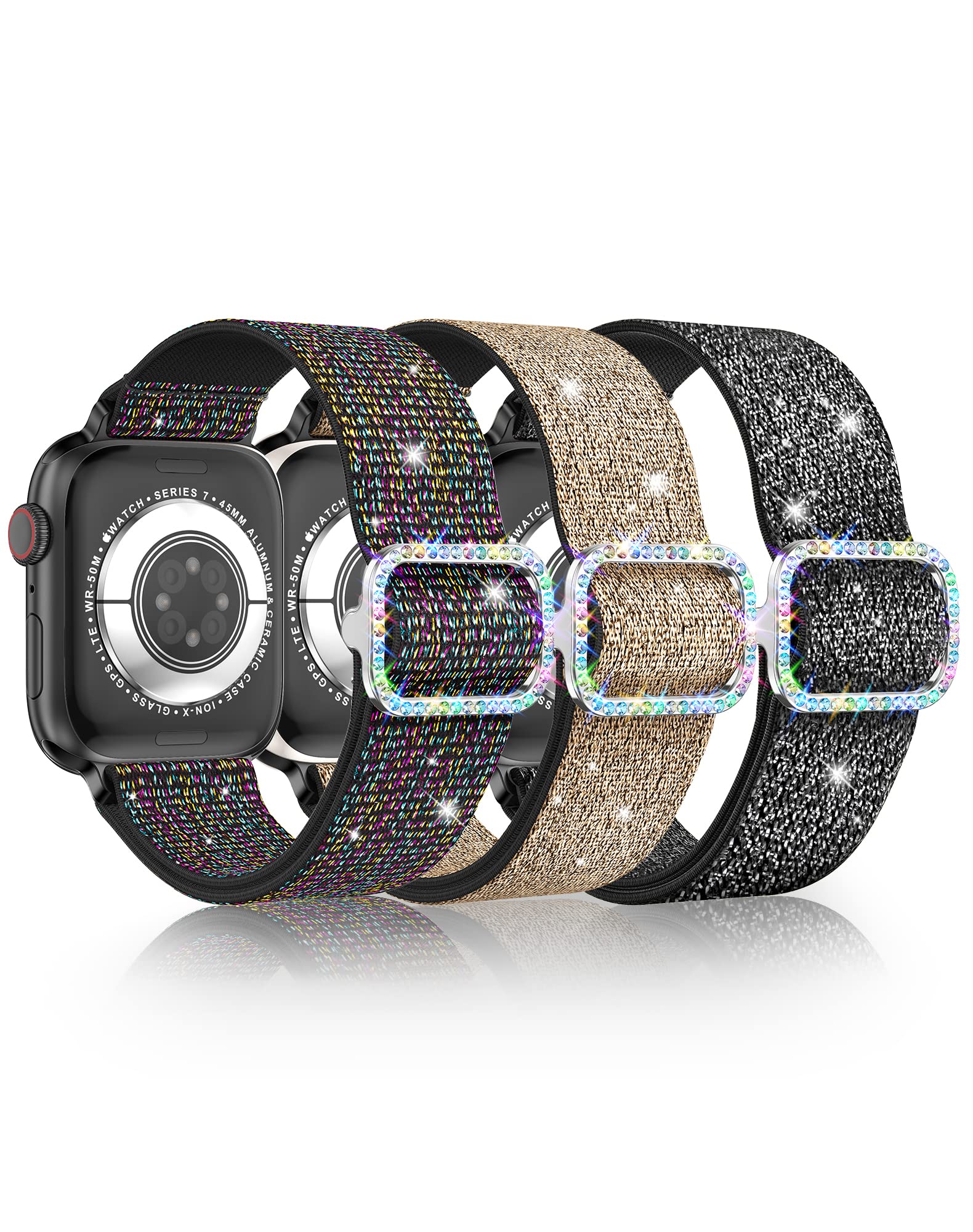 LETOID Stretchy Bands Designed for Apple Watch Band 38mm 40mm 41mm 42mm 44mm 45mm 46mm 49mm Women, Soft Nylon Elastic Strap Solo Loop Wristband for