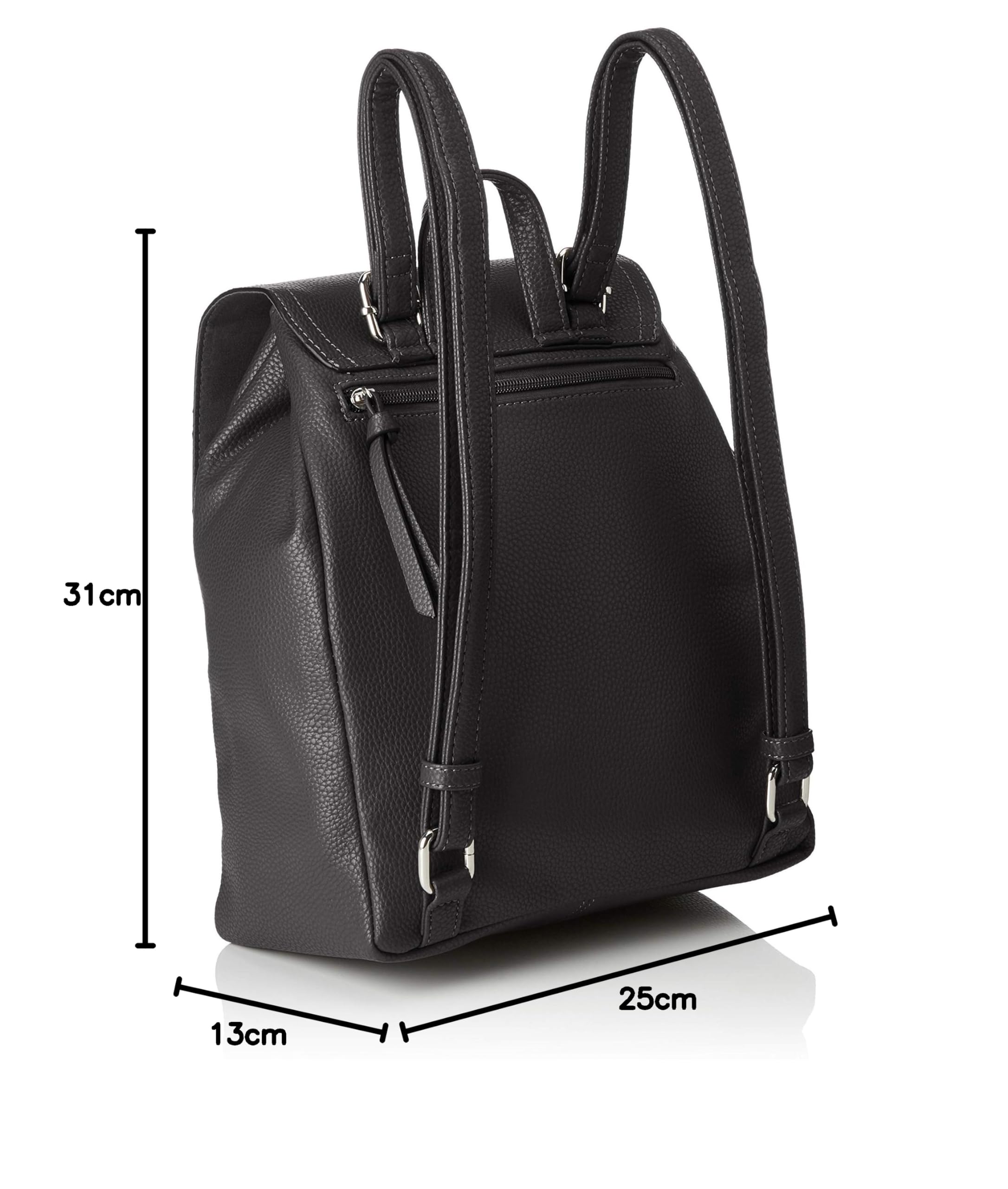 TOM TAILOR Tinna plecak damski, czarny, 25x13x31, 003746