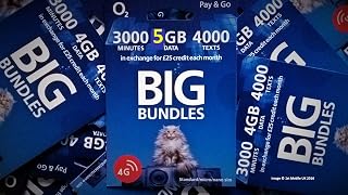 O2 Pay As You go sim card, BIG BUNDLE 25 tariff - sims can be used with any O2 tariff