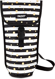 Freezable Wine Bag, Celebration Dot, Built with EcoFreeze Technology, Foldable, Reusable, Shoulder Strap with Buckle Closure, Perfect for Adults and Drinks On-the-Go