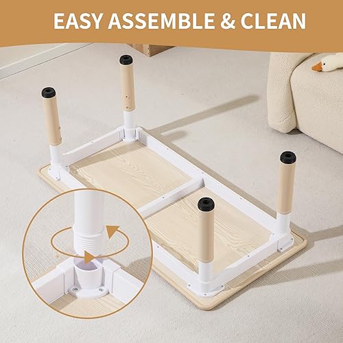 Miniatura 7 de Juego de mesa y 4 sillas para niños, mesa y sillas para niños pequeños de altura ajustable con fundas de goma para pies, mesa de actividades para