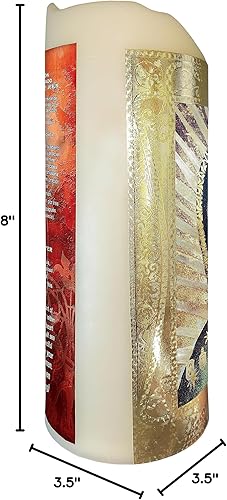 Miniatura 7 de Nuestra Señora de Guadalupe - Vela de oración devocional LED sin llama original de medio cuerpo, decoración religiosa de lámina dorada para el