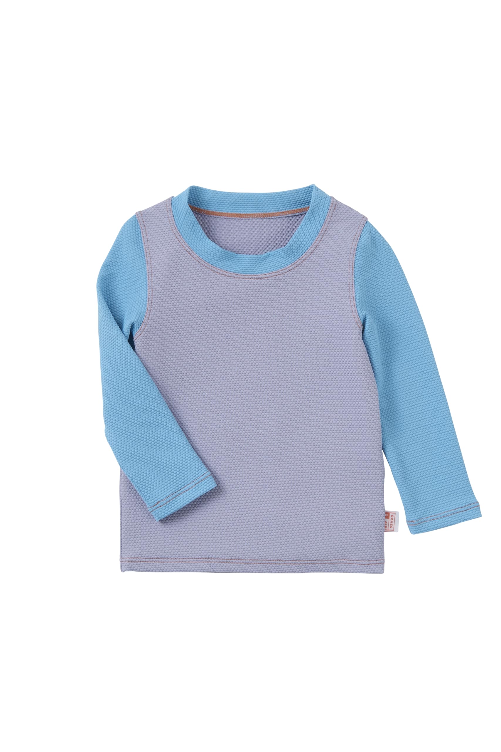 Grass & Air Boys Lavender Kids Rash Vest, Purple Long Sleeve Rash Guard, Swimwear (Little 3-4 Years)