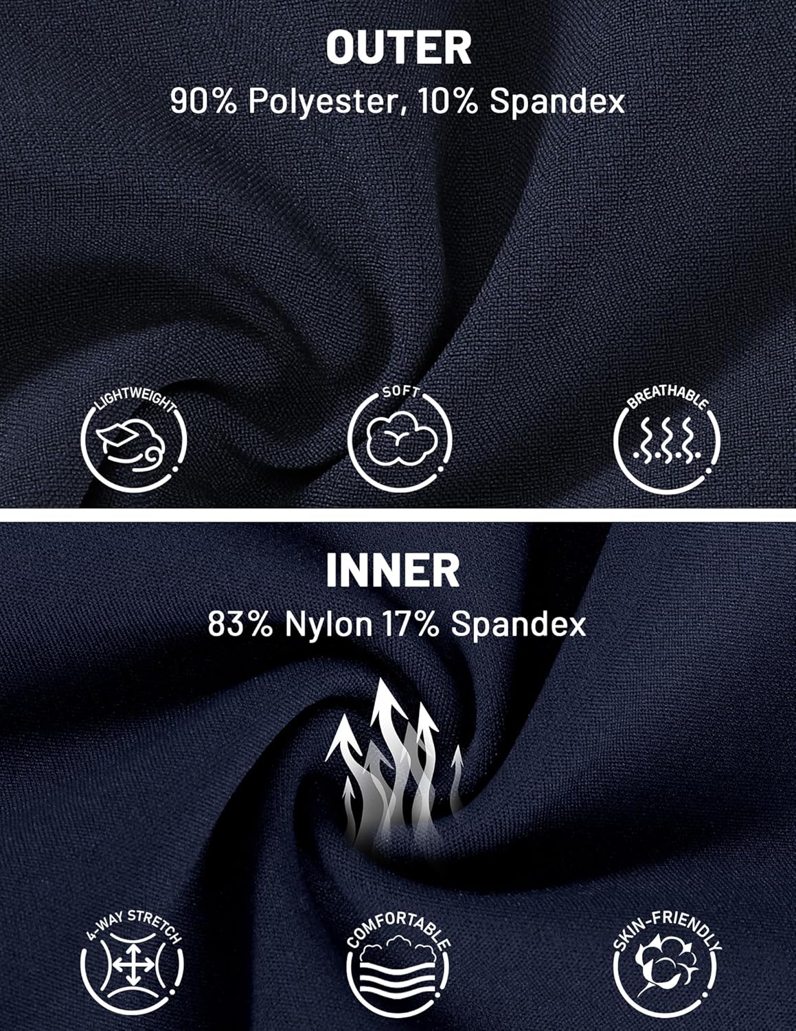 MIER Women's 2 in 1 Running Shorts Athletic High Waisted Workout Tennis Gym Shorts with Liner Zipper Pocket 3" - Image 5