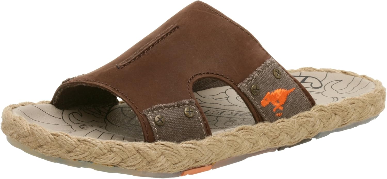 Rocket Dog Men's Crusade Slide Sandal,Dark Brown/Beige,7 M