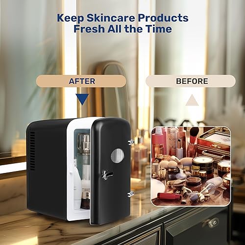 Miniatura 8 de InfiniPower Mini refrigerador de 4 litros6 latas con ventana de observación, refrigerador portátil de bebidas CACC, enfriador y calentador sin freón