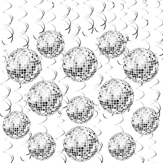 54 Pieces Disco Party Decorations Disco Ball Hanging Swirls 70s Party Hanging Swirls Ceiling Decor for Disco Fever Party 70s Hippie Birthday Party Favors Supplies
