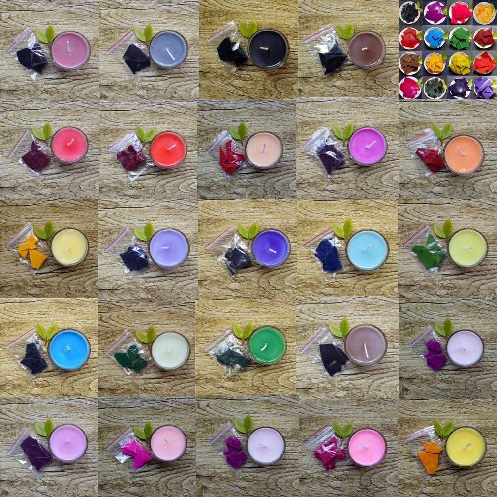 24 Dye Colors, Dye Chips for 140-300 lb of Wax- Colors for Aromatherapy Scented Candles Coloring, DIY Natural Soy Wax Candle, DIY Candle Dye, Dye Color for Candle Making