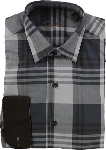 Tasso Elba Mens Plaid Ls Button Up Shirt