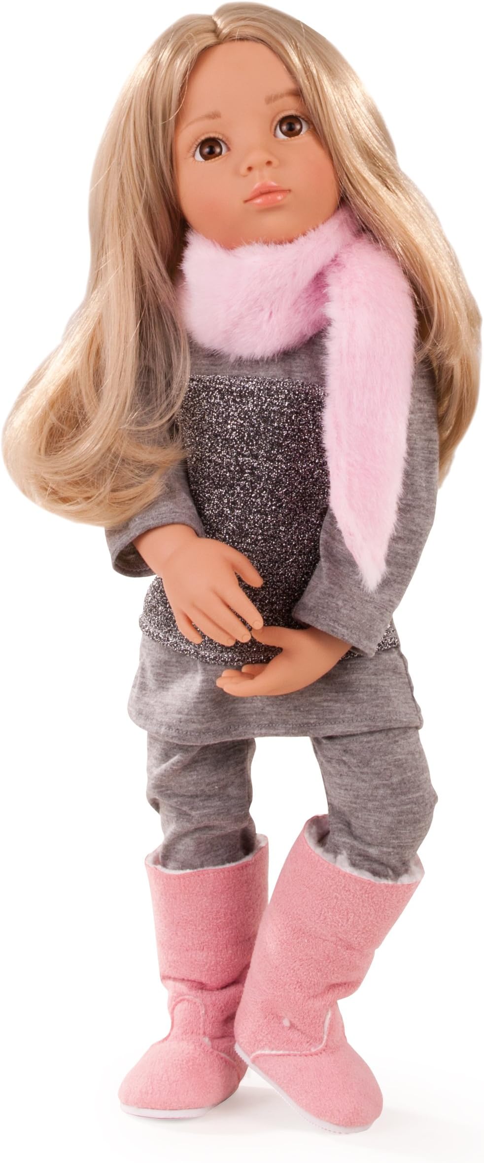 Gotz 1466023 Emily 19.5" Happy Kidz Poseable Vinyl Multi-Jointed Doll with Long Blonde Hair to Wash & Style