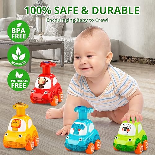 Miniatura 4 de 4 piezas de juguetes de animales de inercia para niños y niñas de 1 año  Juguetes para niños pequeños de 1 a 2 años  Regalos para niños de 1 año