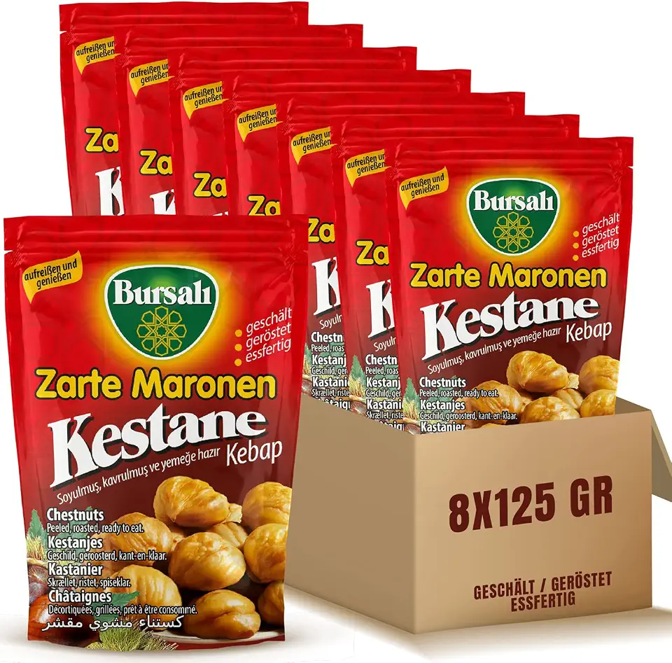 Weihnachtsmenü: vegetarisch, festlich, lecker! 3 8x Mein Bazar Set Zarte Maronen geschält, geröstet essfertig Esskastanien gekocht