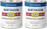 Vista 54 de Rust-Oleum 7770502-2PK - Pintura anti-óxido para aplicación con brocha, cuarto de galón, almendra brillante, (paquete de 2)
