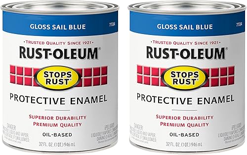 Vista 54 de Rust-Oleum 7792502 Stops Rust Pintura con Brocha, Cuarto de Galón, Blanco Brillante, (Paquete de 1)