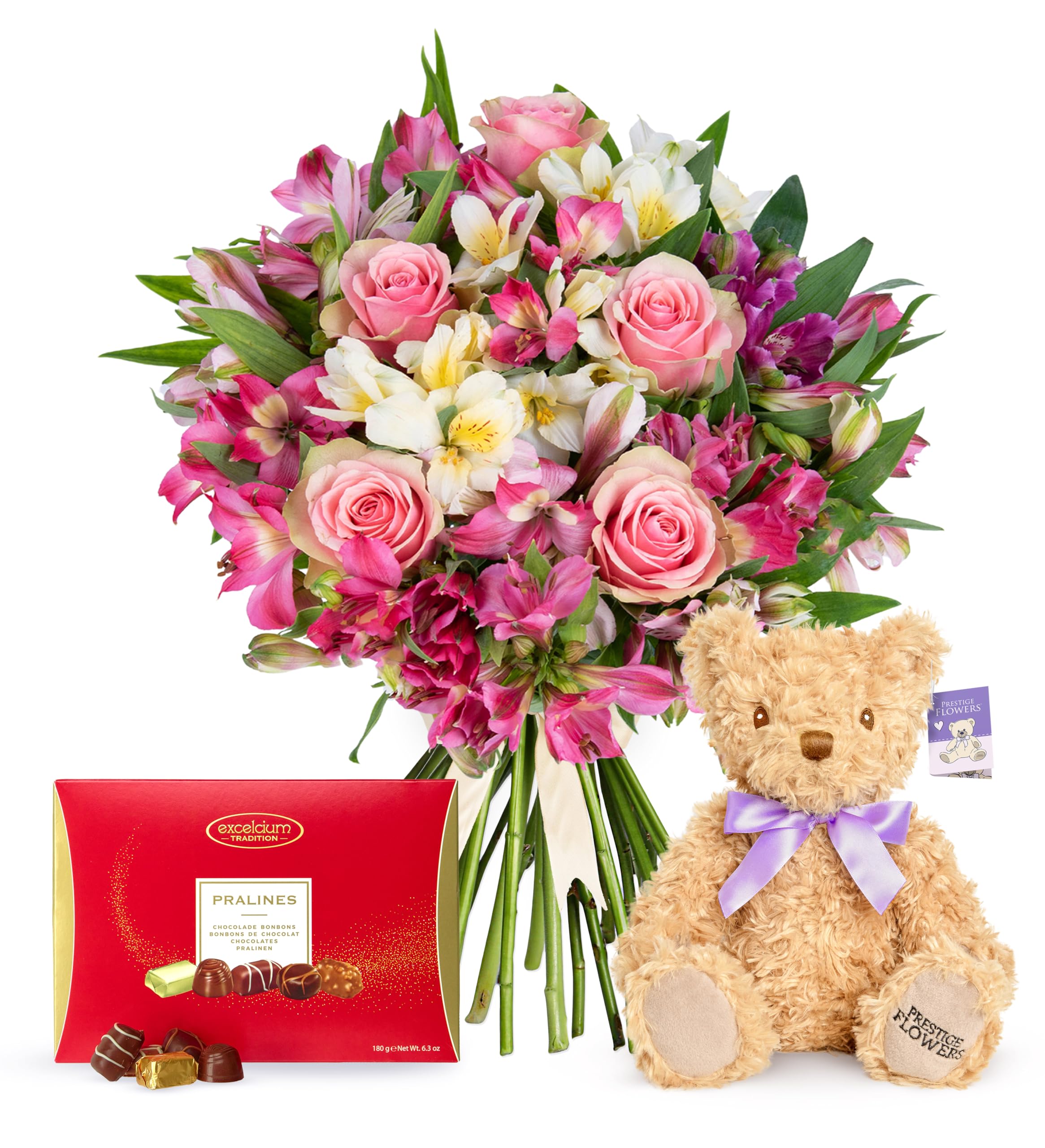 Peruvian Lily & Rose - Fresh Flowers - Birthday, Anniversary, Get Well, Thank You, Occasion Flower - Cut Floral Gifts, Weddings, Sympathy, Celebrations, Mothers day (Giftset)