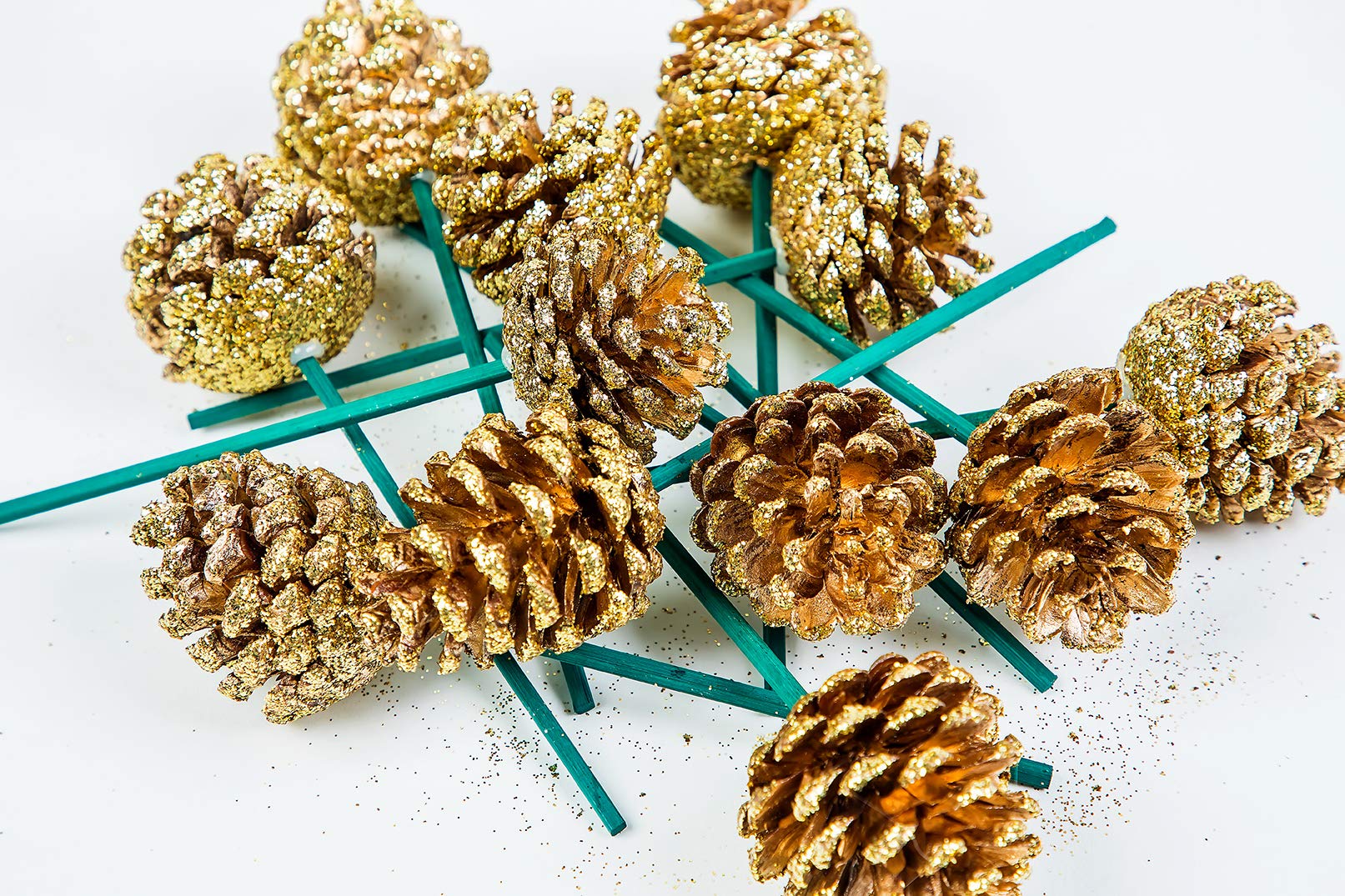 Jersey Picked Pine Cones Glitter 12/Bag (Gold)