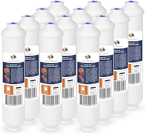 Aquaboon Filtro de agua de carbón activado en línea T33 para refrigerador, máquina de hielo con conexión rápida para línea de agua de 14 compatible