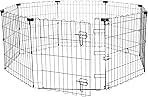 Amazon Basics Foldable Octagonal Metal Exercise Puppy / Dog Playpen - Indoor/Outdoor, Single Door, Extra Small (8 Panels, 24 x 24), Easy to assemble and store, 24